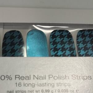 NWT Color Street "Suit Yourself" Teal Purple Black Houndstooth Nail Strips